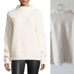 Diane Von Furstenberg Jayleen Chunky Funnel - Neck Sweater. Ivory . Size M